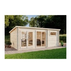 Carlsson Holz-Gartenhaus Atrium-E Pultdach Unbehandelt 578 cm x 366 cm