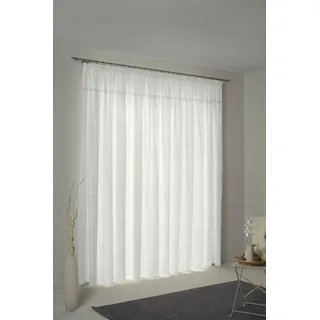 Vorhang WIRTH "Wiessee" Gr. 1, weiß, B:75cm H:125cm, Jacquard, Baumwolle, Leinen, Modal, Gardinen, Vorhang