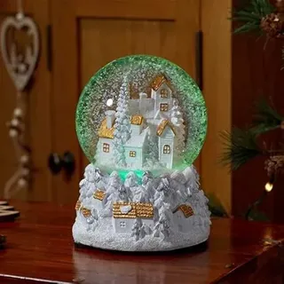 Marco Paul Winter Wonderland Weihnachts-Schneekugel – große, langlebige handbemalte 12 cm Musik-Schneekugel mit Glitzer-Schnee-Effekt – festliche Dekoration für den Innenbereich