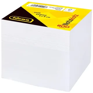 IDENA 10446 - Notizklotz geleimt, 9 x 9 cm, 80 g/m2, ca. 800 Blatt, weiß, Nachfüllpack für Zettelbox