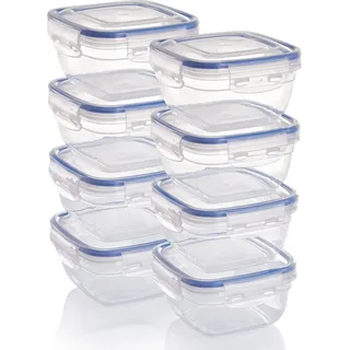 GRIZZLY Frischhaltedose quadratisch braun 0,5 l 8-teiliges Set