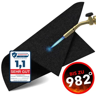 evocamp Feuerfeste Unterlage 30 x 30 cm schwer entflammbar schwarz