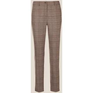 Stoffhose MADELEINE "Stoffhose Glencheck-Hose mit Stretch", Damen, Gr. 48, N-Gr, beige (cappuccino, taupe), Obermaterial: 62% Polyester PES. 35% Viskose CV. 3% Elasthan EL., Modern, Hosen Stoffhose, Glencheck