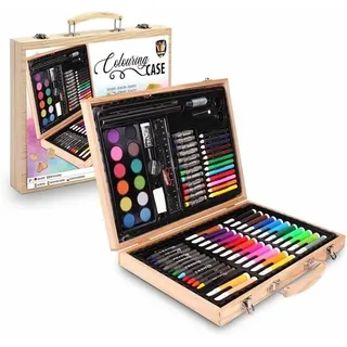 Grafix Coloring set - 86 pieces in wooden suitcase