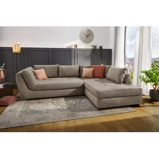 Jockenhöfer Gruppe »Rascasse, L-Form, Rampenotik im modernen Design« alle Kissen inklusive, rechts oder links montierbar, XXL-Breite: 322cm, beige
