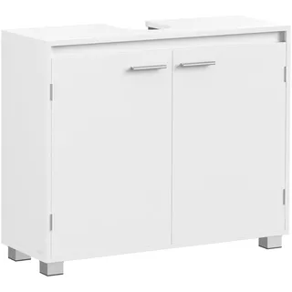 VASAGLE Waschbeckenunterschrank, Badezimmerschrank, 2 Fächer hinter den Türen, für Waschbecken ohne Säule, Badezimmer-Unterschrank mit Füßen, 30 x 80 x 60 cm, wolkenweiß BBK515W01