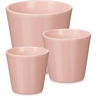 Ibergarden Blumentopf konisch 14/17/22 cm 3er Set , Keramik , 22x19x22 cm , Dekoration, Blumen & Blumentöpfe, Übertöpfe