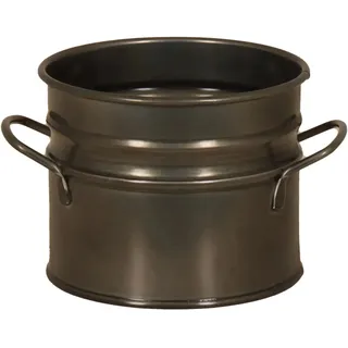 Zink-Übertopf Blacklook mit Griffen 16 cm x 13 cm