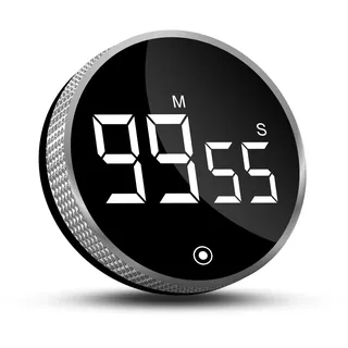CNMTCCO Digitaler Küchentimer Magnetischer, Eieruhr Timer mit LED Anzeige, Countdown Countup Küche Kurzzeitwecker für Kochen Backen Lernen Fitness Sport(Schwarz)