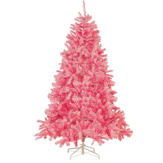 Beliani Weihnachtsbaum 210 cm Rosa aus Kunststoff mit Ständer Weihnachtszeit Weihnachten Wohnzimmer Modern - Rosa