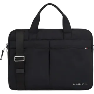 Tommy Hilfiger Herren Laptoptasche Signature Computer Bag Wasserabweisend, Schwarz (Black), Einheitsgröße