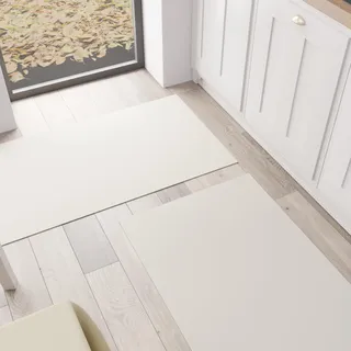 PETTI Artigiani Italiani - Küchenteppich, Läufer, Küchenteppich, waschbar, rutschfest, Teppichläufer, Küchenteppich, einfarbig, 52 x 340 cm, Sand, 100% Made in Italy