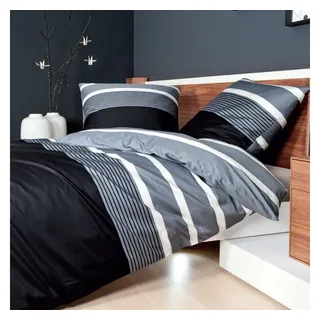 JANINE Davos 65030 silber/schwarz 135 x 200 cm + 80 x 80 cm