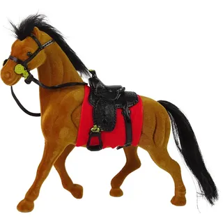 Lean Toys Figurine Braunes Samtpferd Roter Sattel Bauernhof