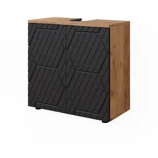 Vicco Waschbeckenunterschrank Irma Anthrazit mit Wabenstruktur/Anthrazit, 60 x 59 cm