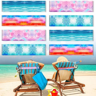 Boao Große Handtuchbänder für Strandkörbe, 40 x 5 cm, Kreuzfahrt-Handtuch-Clips für Lounge, Strand, Pool, Stühle, Handtuchriemenhalter, elastisch, winddicht, Strandzubehör für den Sommer, Farbverlauf,