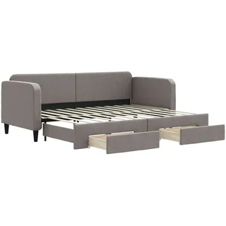 vidaXL Tagesbett Ausziehbar mit Schubladen Taupe 80x200 cm Stoff - Taupe