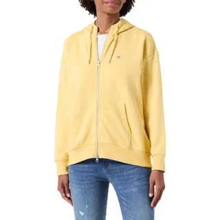 GANT Damen REL Shield Zip Hoodie Kapuzenpullover, Dusty Yellow, 48