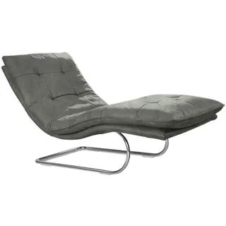 Relaxliege W.SCHILLIG "daily dreams", grau (grau s37), B:75cm H:91cm T:170cm, Stoff S37 (100% Polyester), Sofas, Relaxliege, in Waffelkissen-Optik, wahlweise mit Motor, Freischwingergestell