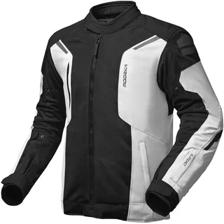 Modeka Khao Air II wasserdichte Motorrad Textiljacke, schwarz/hellgrau, M