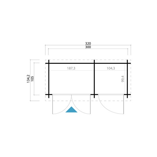 Bild von Gartenhaus »Bari«, 2 320 x 135 cm schwedenrot