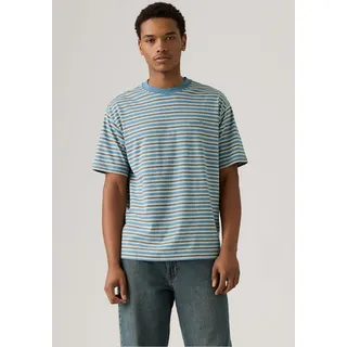 T-Shirt LEVI'S "RED TAB VINTAGE TEE", Herren, Gr. S, tobi stripe indigo w, Jersey, Obermaterial: 100% Baumwolle, Rundhals, Shirts T-Shirt