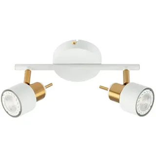 arte lamp Deckenstrahler 2-flg. schwenkbar gold/weiß