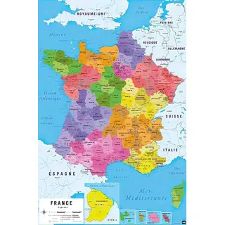 Grupo Erik Carte De France 2017 Poster Karte von Frankreich 2017 (61cm x 91,5cm)