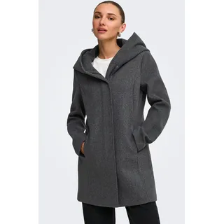 ONLY Langjacke "ONLBLAKE HOOD COAT CC OTW" mit Kapuze Kunstfaser, Eingrifftaschen, dunkelgrau melange
