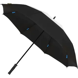 Falcone ECO Großer Automatikschirm – Windfest – 8 Fiberglasstreben – Hergestellt aus recyceltem PET – Großer Schutz – 130 cm Durchmesser - Schwarz und Weiß