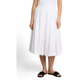 Faltenrock TOM TAILOR, Damen, Gr. 38, weiß, Web, Obermaterial: 100% Baumwolle, unifarben, normal 3/4-Länge, Röcke Faltenrock, Sommerrock mit Reißverschluss