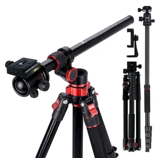 Rollei Compact Traveler No.2 XL Foto Stativ Kamera mit Auslegearm 213cm Kamerastativ aus Alu mit 360° Kugelkopf & Einbeinstativ Dreibeinstativ mit Handhalterung, Kamera-Stativ-Camera-Tripod-Fotostativ