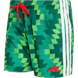 adidas Badeshorts Football-Inspired Graphic Semi Solar Green/Better Scarlet M