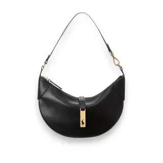 Polo Ralph Lauren für Damen. 428871248002 Polo ID Mini-Umhängetasche aus Kalbsleder (OSFA), Schwarz, Lässig