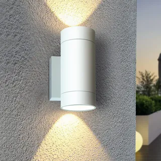 EBION 1 Stück AußEnwandleuchten GU10,Aussenlampe AußEnlampe Wand Wandleuchte Aussen IP54 Wasserdichte, Up And Down Leuchten Aussen,weiß, Aluminium (Ohne Leuchtmittel)