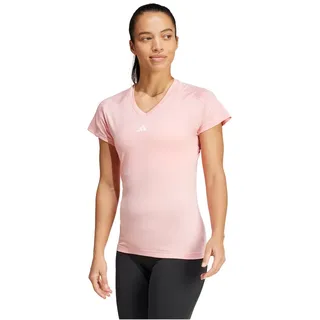 Adidas AEROREADY Train Essentials MINIMAL Branding V-Neck T-Shirt Damen Kurzärmeliges T-Shirt, semi pink Spark,