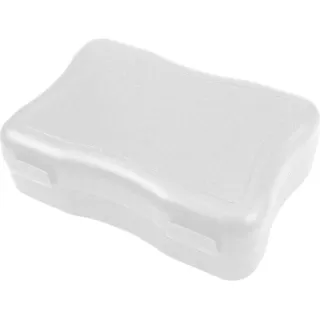 Brotdose "Wave" klein – BPA-freie Lunchbox mit Klickverschluss - Nachhaltige Pausenbox Germany für Kinder in Schule & Kindergarten - Transparent-milchig - Transparent