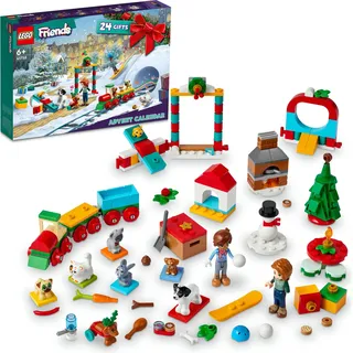 LEGO 41758 Friends Adventskalender 2023, Weihnachtskalender mit 24 Geschenken, darunter 8 Tier-Figuren, 2 Mini-Puppen und festliches Spielzeug, Advents-Geschenke zu Weihnachten für Kinder - Bronze