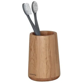 Sealskin Earth Zahnputzbecher, Zahnbürstenhalter aus natürlicher Eiche, Holz, B x H x T: 80 x 109 x 80 mm