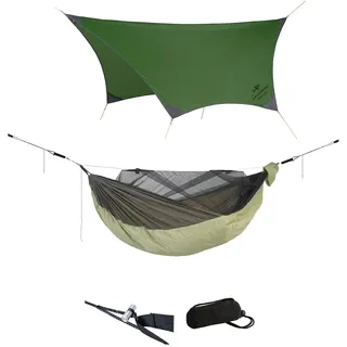 AMAZONAS Overnight Set - Ultra Light Hängematte Moskito Traveller Quilted + Adventure Rope + Wetterschutz Traveller Tarp