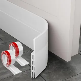 MARICATO Zugluftstopper für Türen, Türdichtung unten selbstklebend – 2 Stück à 100 cm (Gesamtlänge 200 cm) zuschneidbarer Premium-Schutz gegen Kälte, Lärm, Staub & Insekten - Weiß