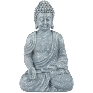 Relaxdays Buddha Figur sitzend 18 cm Grau