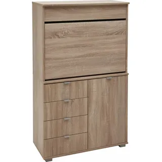 Priess Sekretär PRIESS "Ahaus", braun (struktureichefarben hell), B:82cm H:139cm T:38cm, Sekretäre, Sekretär