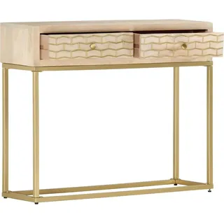 vidaXL Konsolentisch Golden 90 × 30 × 75 cm Massivholz Mango - Gold