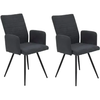 HELA 4-Fußstuhl »PARIS« (Set) 2 Stk.4-Fuß,Rundrohrgestell konisch,mit Armlehnen,gepolstert, schwarz