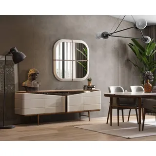 Esszimmer Set Beige Anrichte Rechteckiger Spiegel JVmoebel - Beige