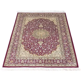 morgenland Orientteppich »Hereke - 122 x 76 cm - dunkelrot«, rechteckig, 3 mm Höhe, Wohnzimmer, Handgeknüpft, Einzelstück mit Zertifikat morgenland Dunkelrot B: 76 cm   1 St.