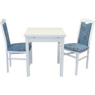 Hofmann Living And More Essgruppe "Berta" Spar-Set, 1 Tisch, 2 Stühle, 3 Stk. tlg., blau, blau, weiß