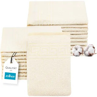 ZOLLNER 20er Set Waschhandschuhe, 16x22 cm, Baumwollmix, 340g/qm, gelb