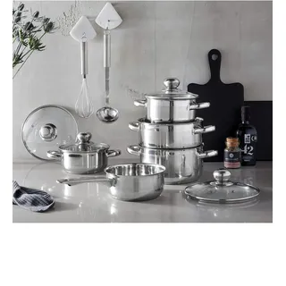 GSW Silver Star Topf-Set 5-tlg. Bratentopf + Stieltopf